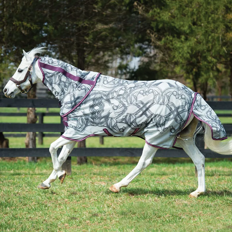 Horseware Amigo Bug Rug Pony Vamoose Fly Rug - Horse Print/Purple/Pink